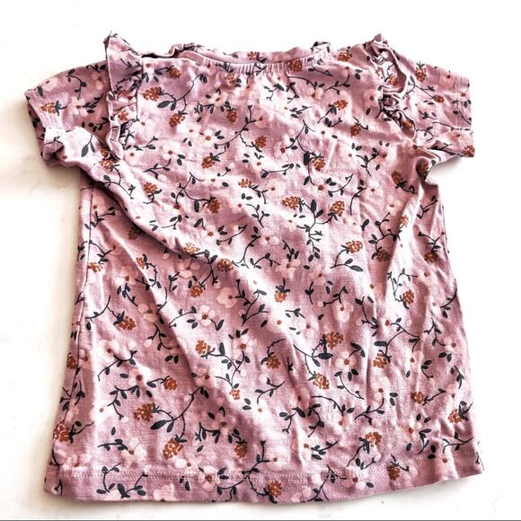 Soft Gallery girls floral ruffled organic cotton T-shirt size 24 months - Picture 3 of 6